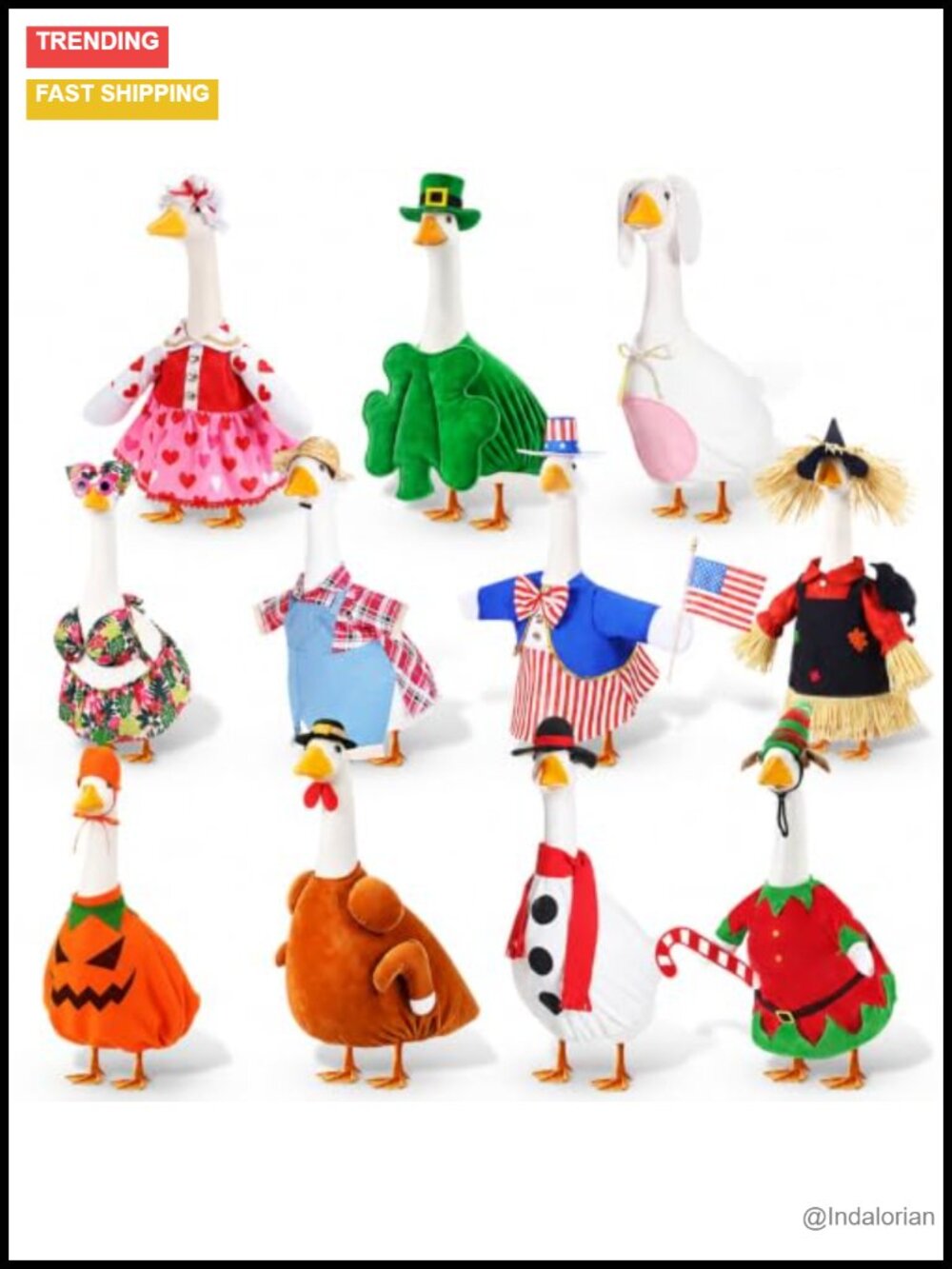 11 Set Seasonal Holiday Goose Outfits All Seasons Porch Decor